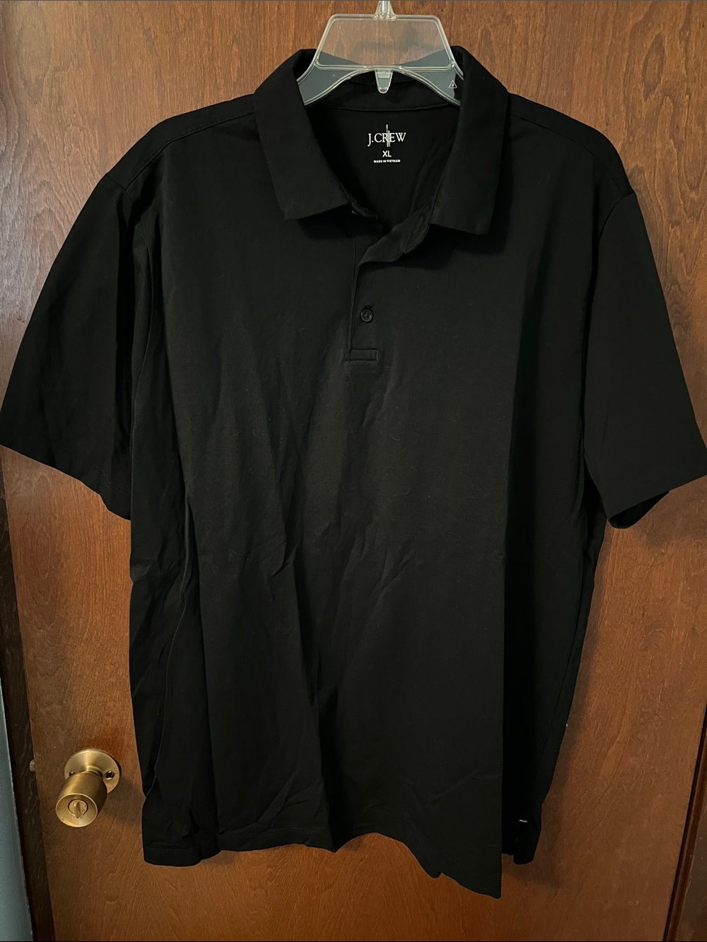 J. Crew Men's Black performance piqué polo shirt